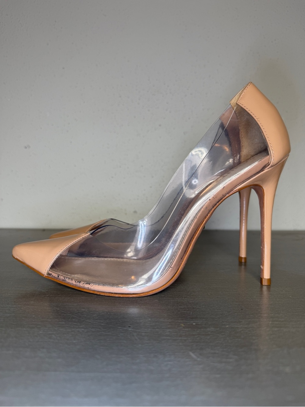 EUC Schutz Cendi Pump Size 9.5B Honey Beige Vinyl Patent Leather Made In Brazil - Picture 3 of 6